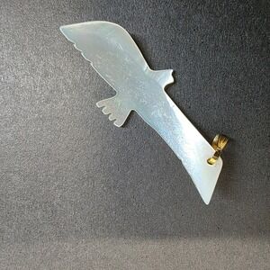 Mother‎ of Pearl Pendant White Carved 2" Eagle Hawk Bird Whale, MOP